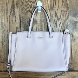 💜Kate Spade💜 pale lavender leather tote with detachable strap